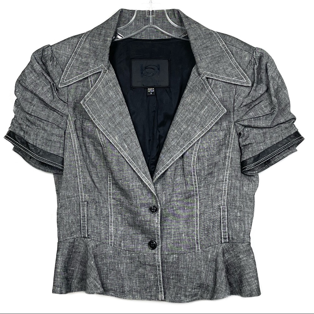 Bebe collection linen blend blazer jacket